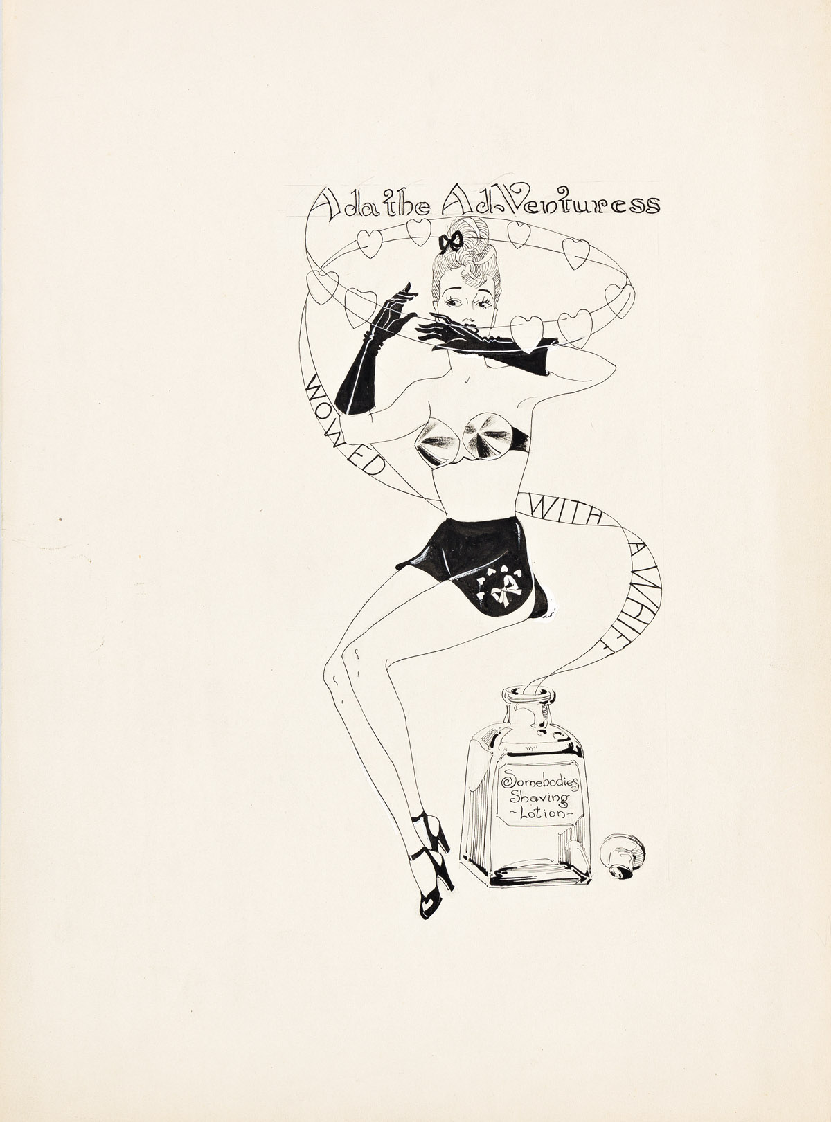 ANNA (ANN) PETERSON ( 20TH CENTURY) Ada the Adventuress * Call Me. Two circa 1920s/30s advertisements featuring sassy young ladies.